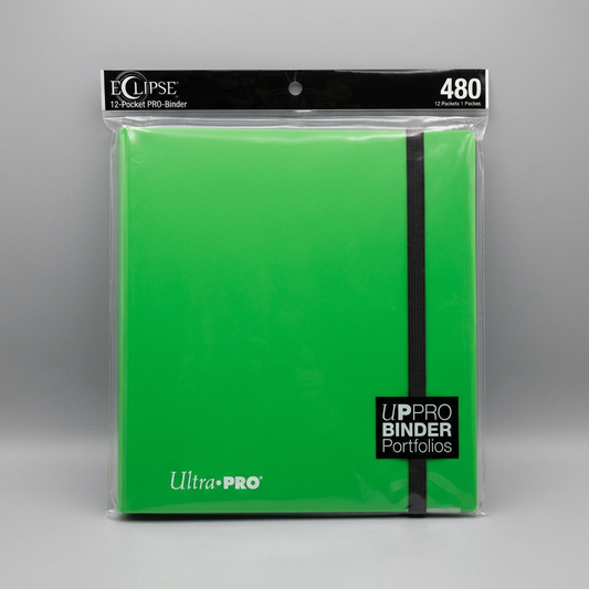 Ultra Pro Eclipse 480 12-Pocket Binder Lime Green at Emerald Market Alamogordo, New Mexico