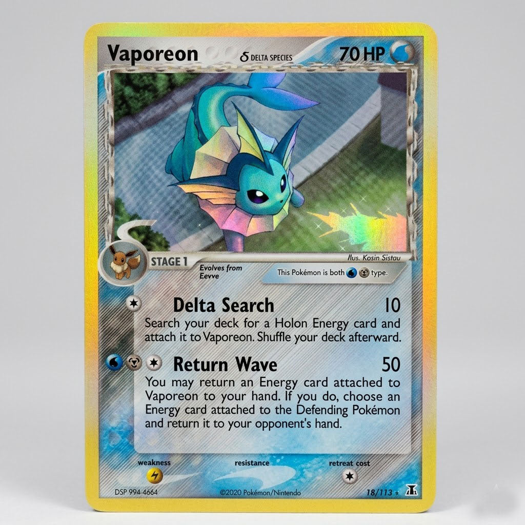 Vaporeon 18/113 Delta Species Reverse Holofoil NM