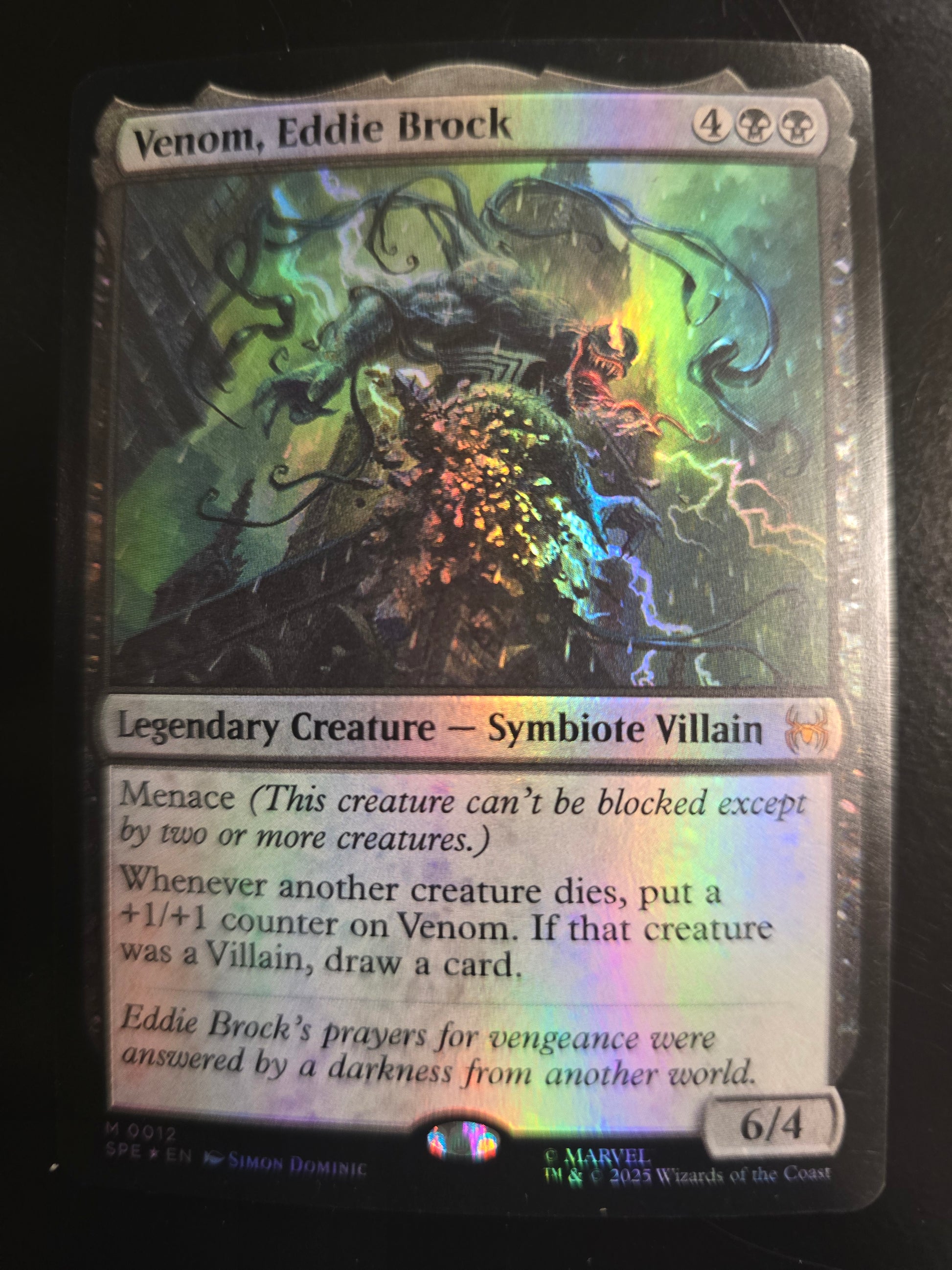 Venom, Eddie Brock M-0012 Marvel’s Spider-Man Eternal-Legal Foil NM at Emerald Market Alamogordo, New Mexico