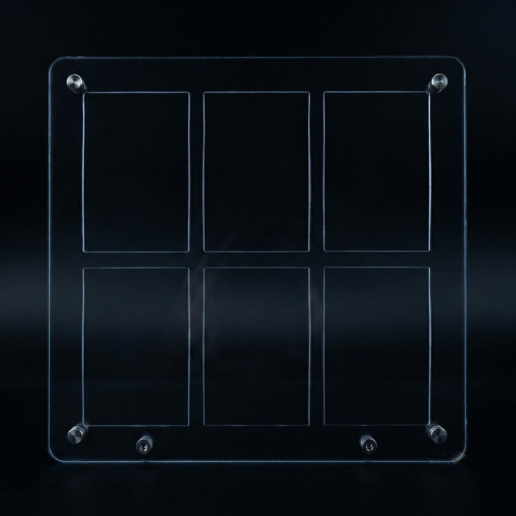 6-Slot Transparent Acrylic Display Stand Card Protector Photo Frame