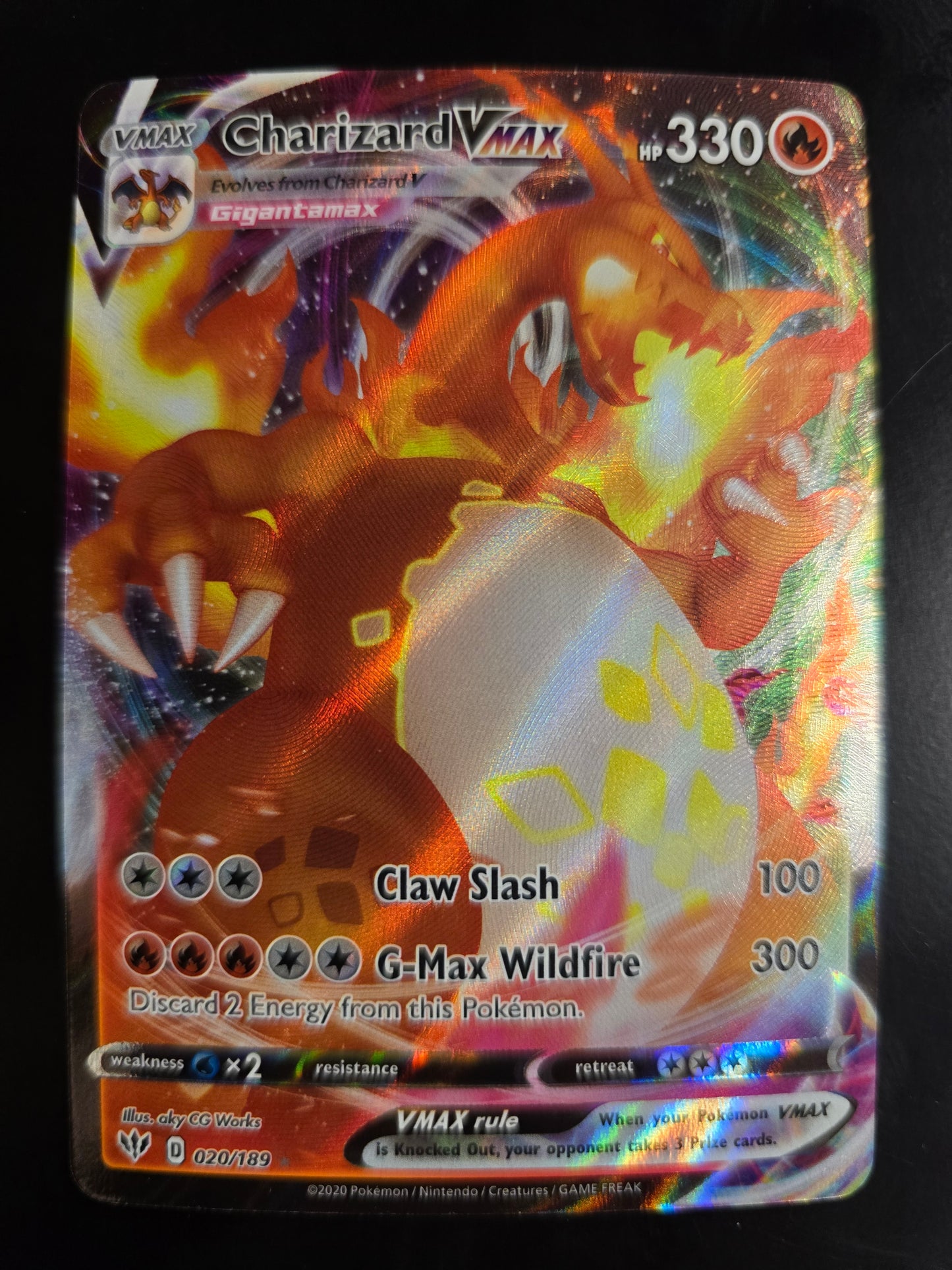 Charizard VMAX 020/189 Darkness Ablaze Holofoil NM