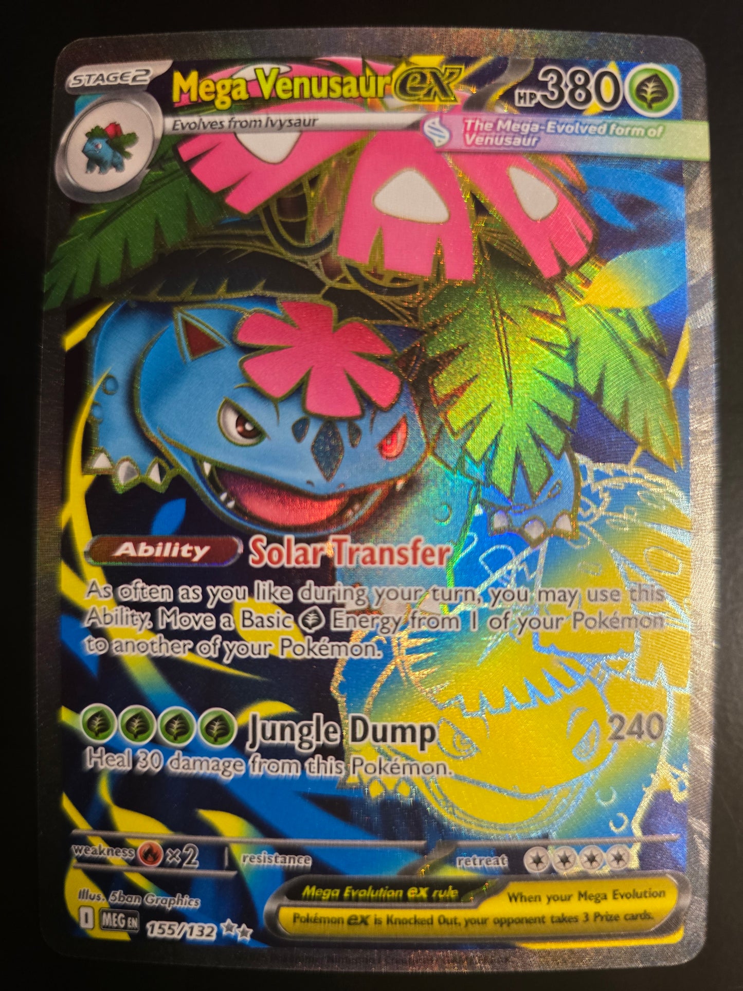 Mega Venusaur Ex 155/132 Mega Evolution Holofoil NM