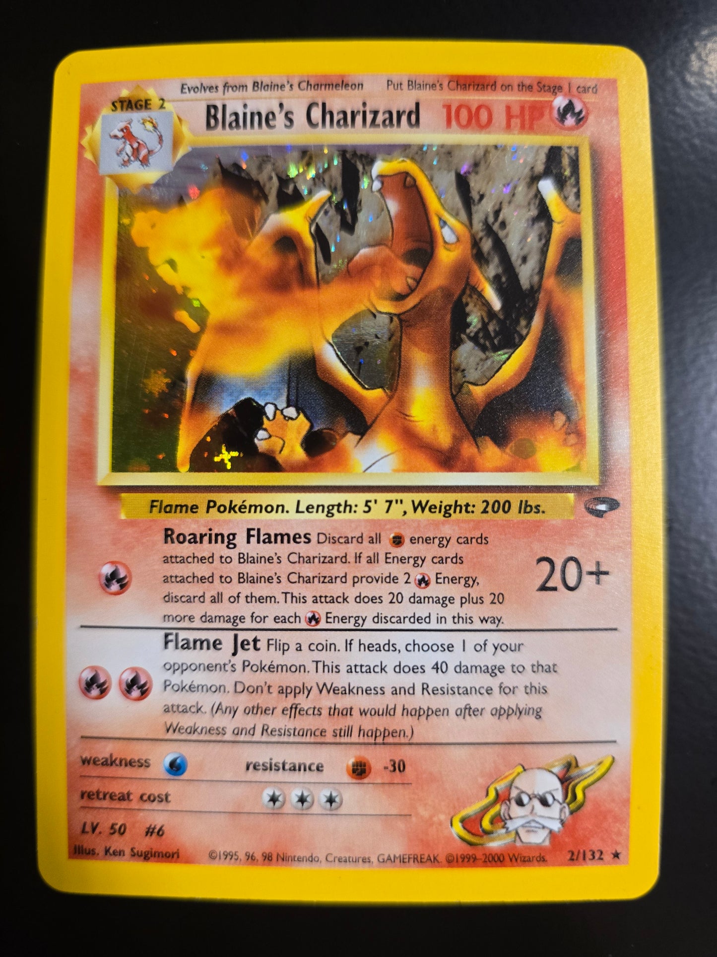 Blaine's Charizard 2/132 Gym Challenge Unlimited Holofoil NM
