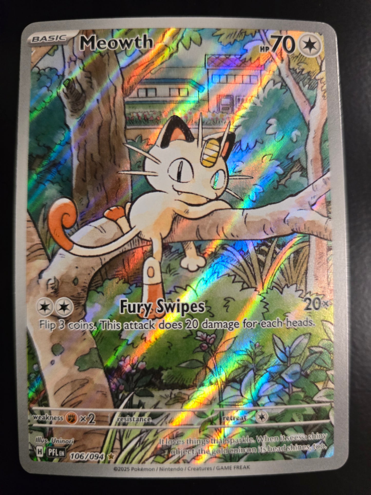 Meowth 106/094 Phantasmal Flames Holofoil NM