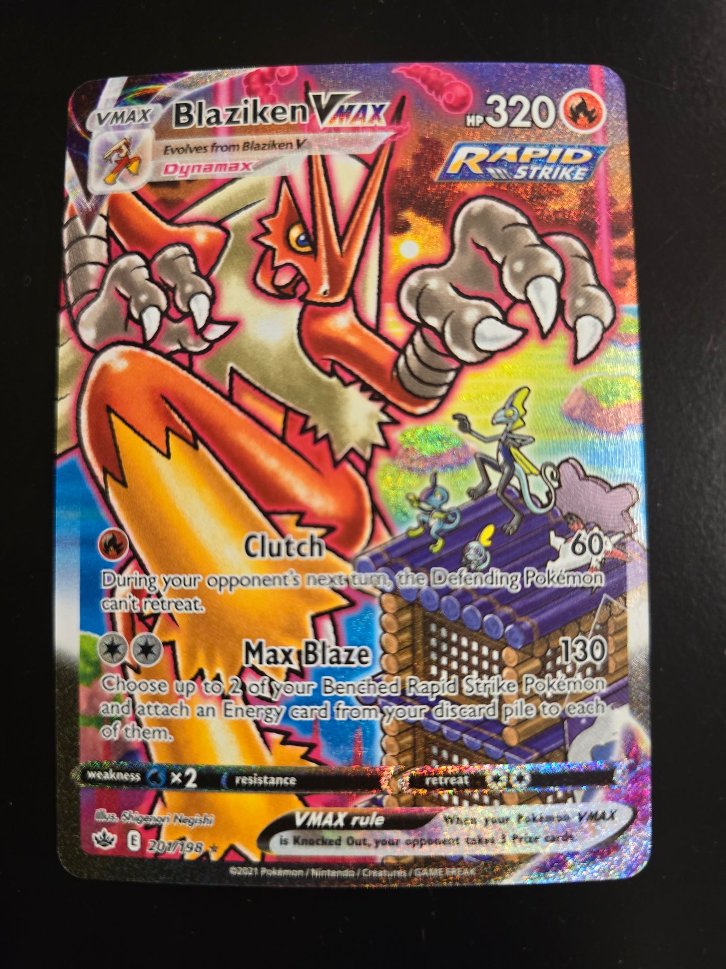 Blaziken VMAX  201/198 Chilling Rain Alt Art Secret Holofoil NM