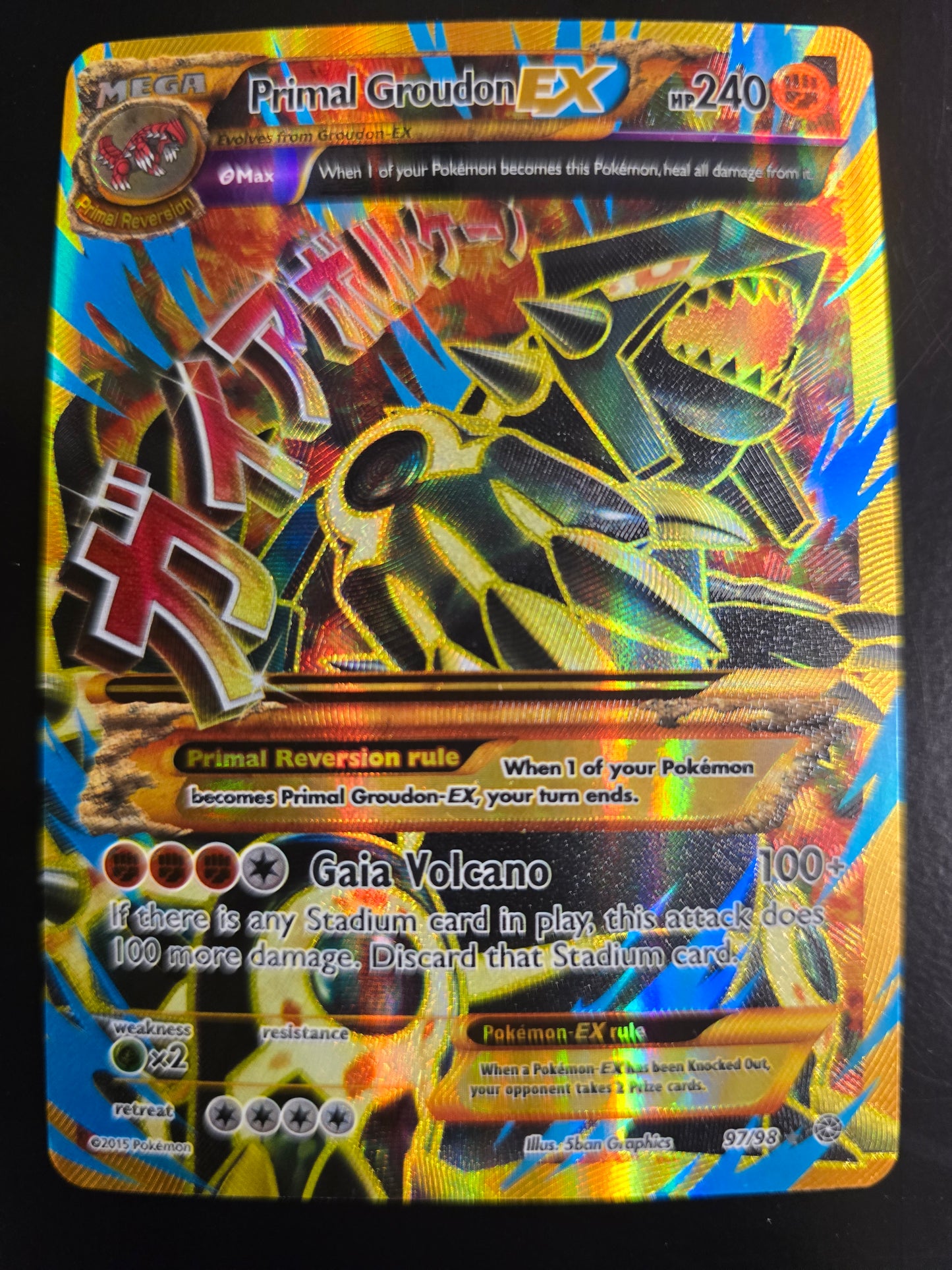 Primal Groudon Ex 97/98 XY Ancient Origins Shiny Full Art Holofoil NM