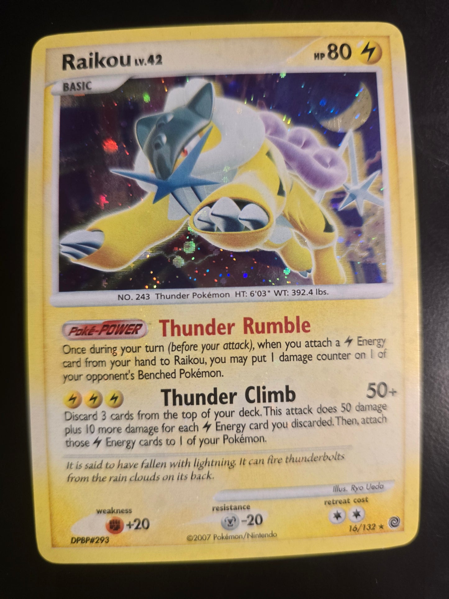 Raikou Lv. 42 16/132 Miscellaneous Cards & Products Cracked Ice Holofoil NM
