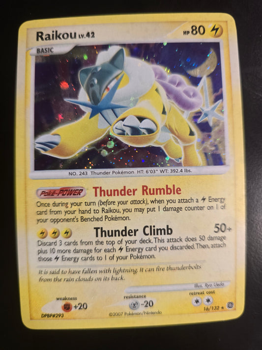 Raikou Lv. 42 16/132 Cracked Ice Holofoil NM