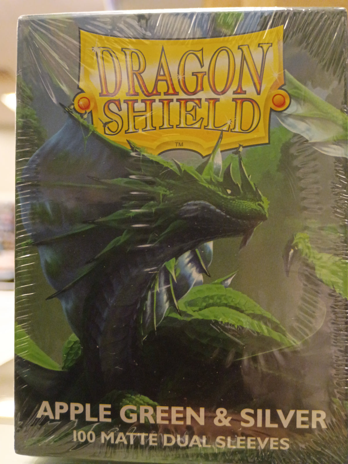Dragon Shield 100 Matte Dual Sleeves Apple Green & Silver