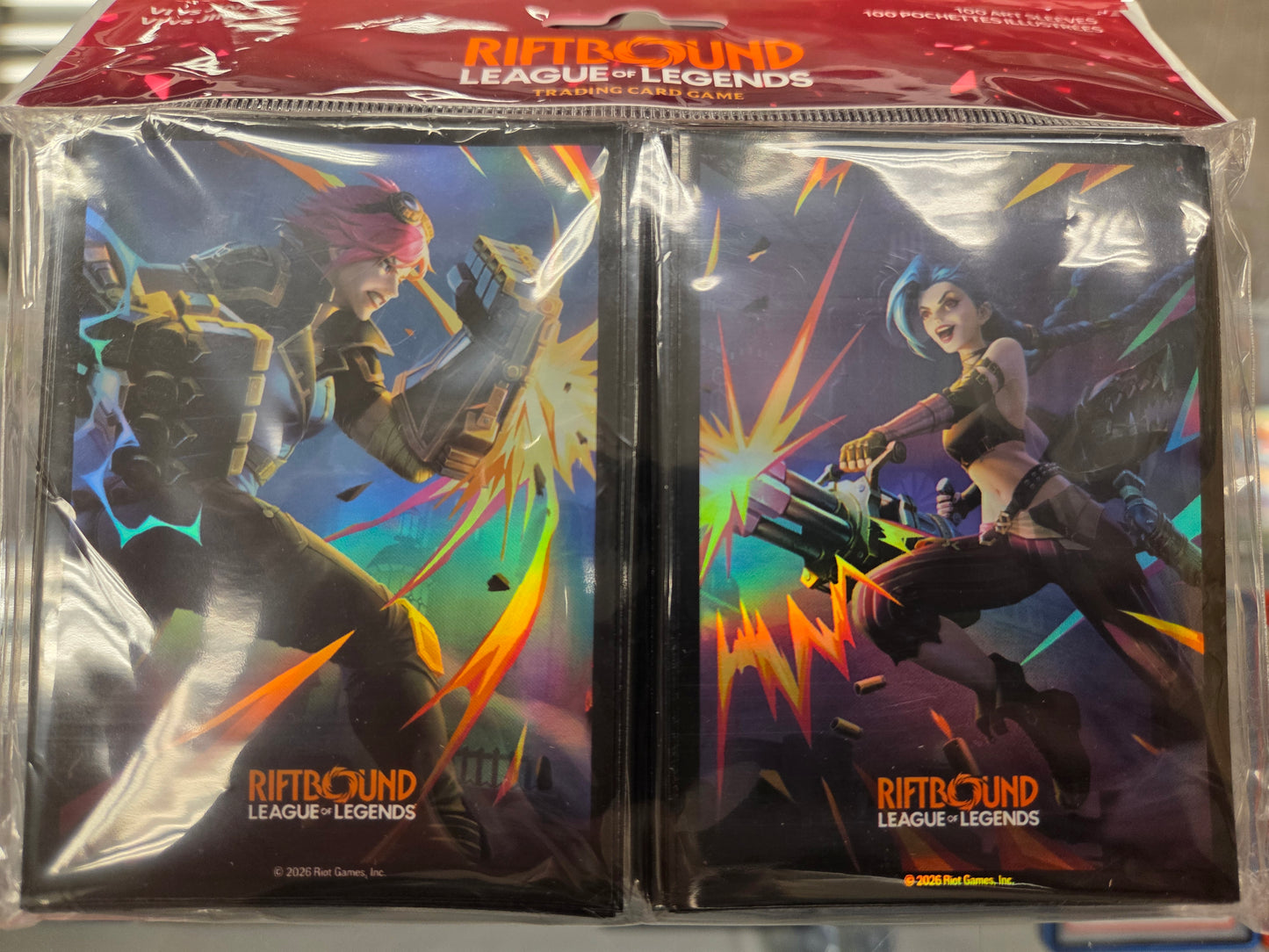 Riftbound League of Legends Vi vs Jinx 100 pack art sleeves