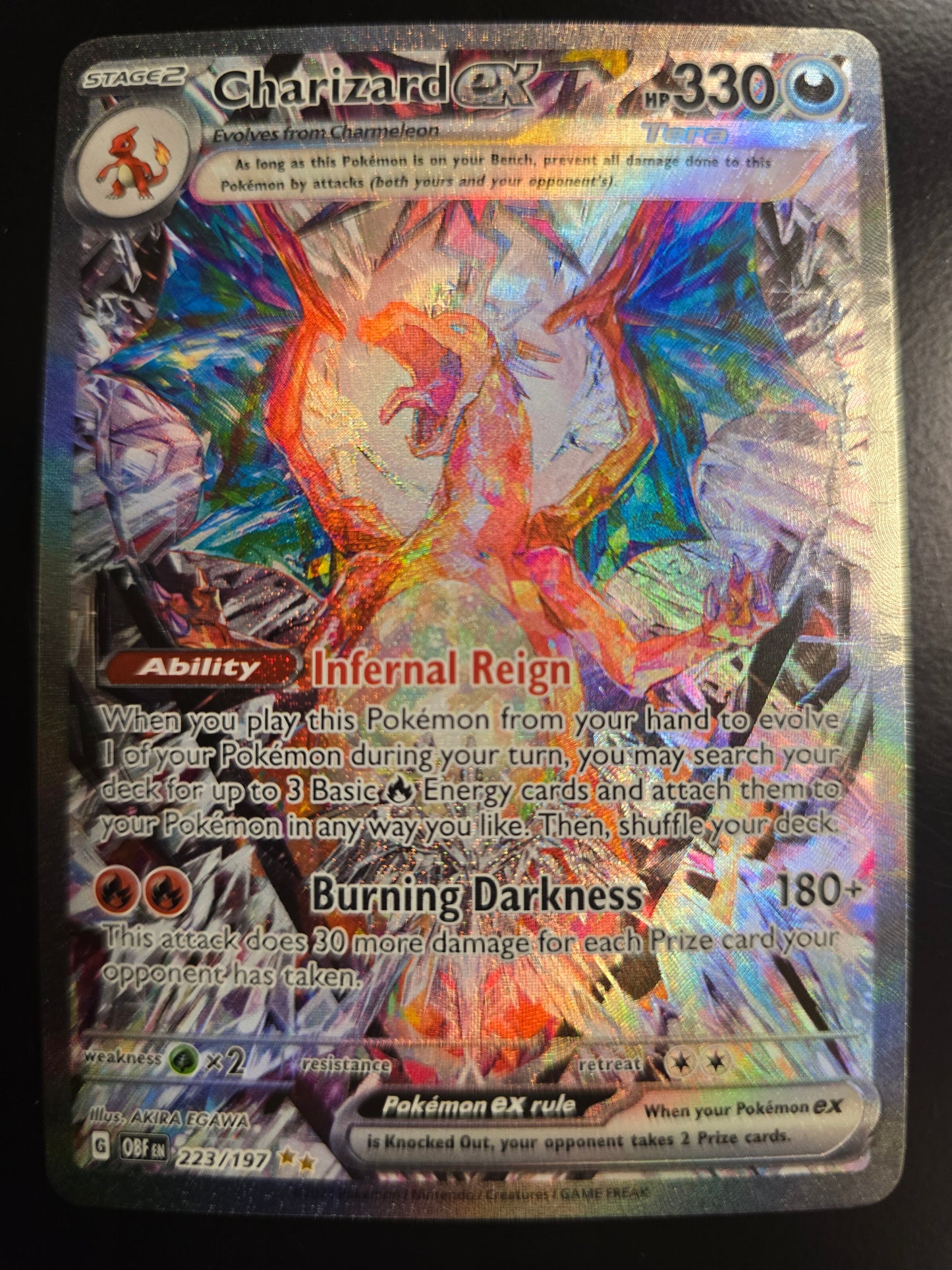 Charizard Ex 223/197 Obsidian Flames Holofoil NM