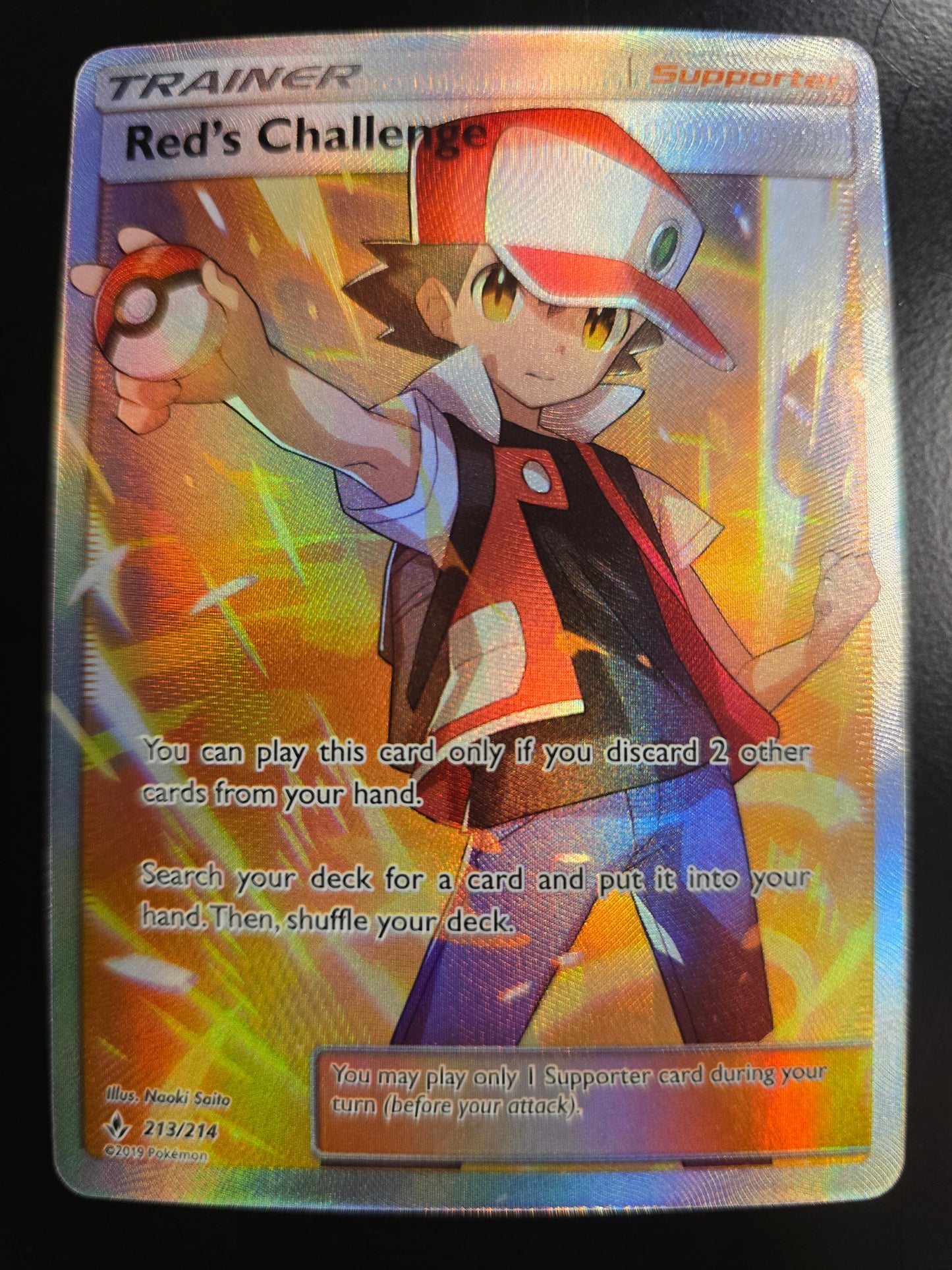 Red's Challenge 213/214 SM Unbroken Bonds Full Art Holofoil NM