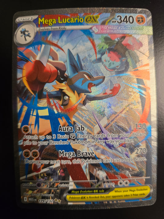 Mega Lucario Ex 179/132 Mega Evolution Holofoil NM
