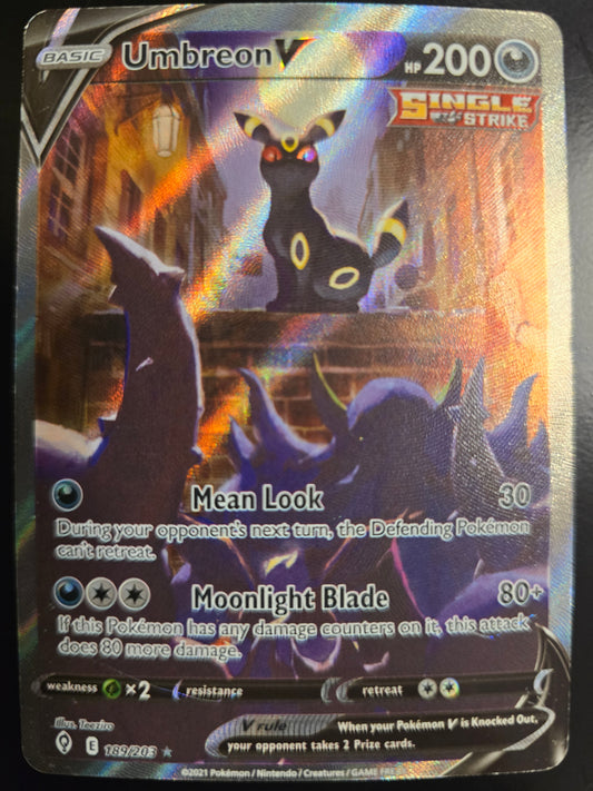 Umbreon V 189/203 Evolving Skies Alternate Full Art Holofoil NM
