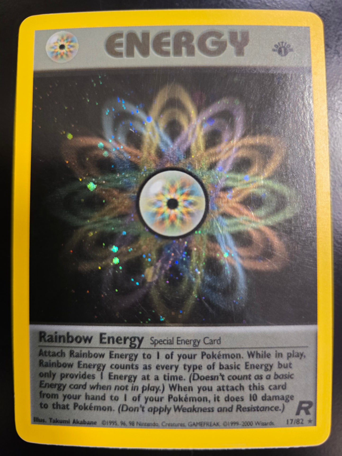 Rainbow Energy 17/82 Team Rocket 1st Edition Holofoil NM