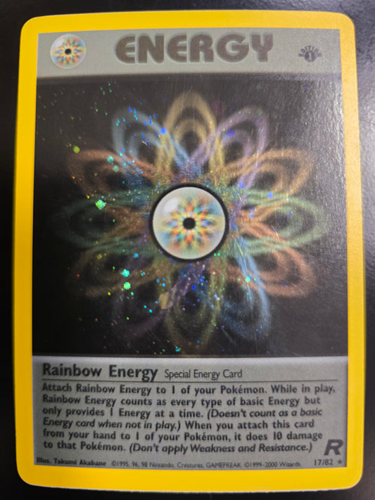 Rainbow Energy 17/82 Team Rocket 1st Edition Holofoil NM