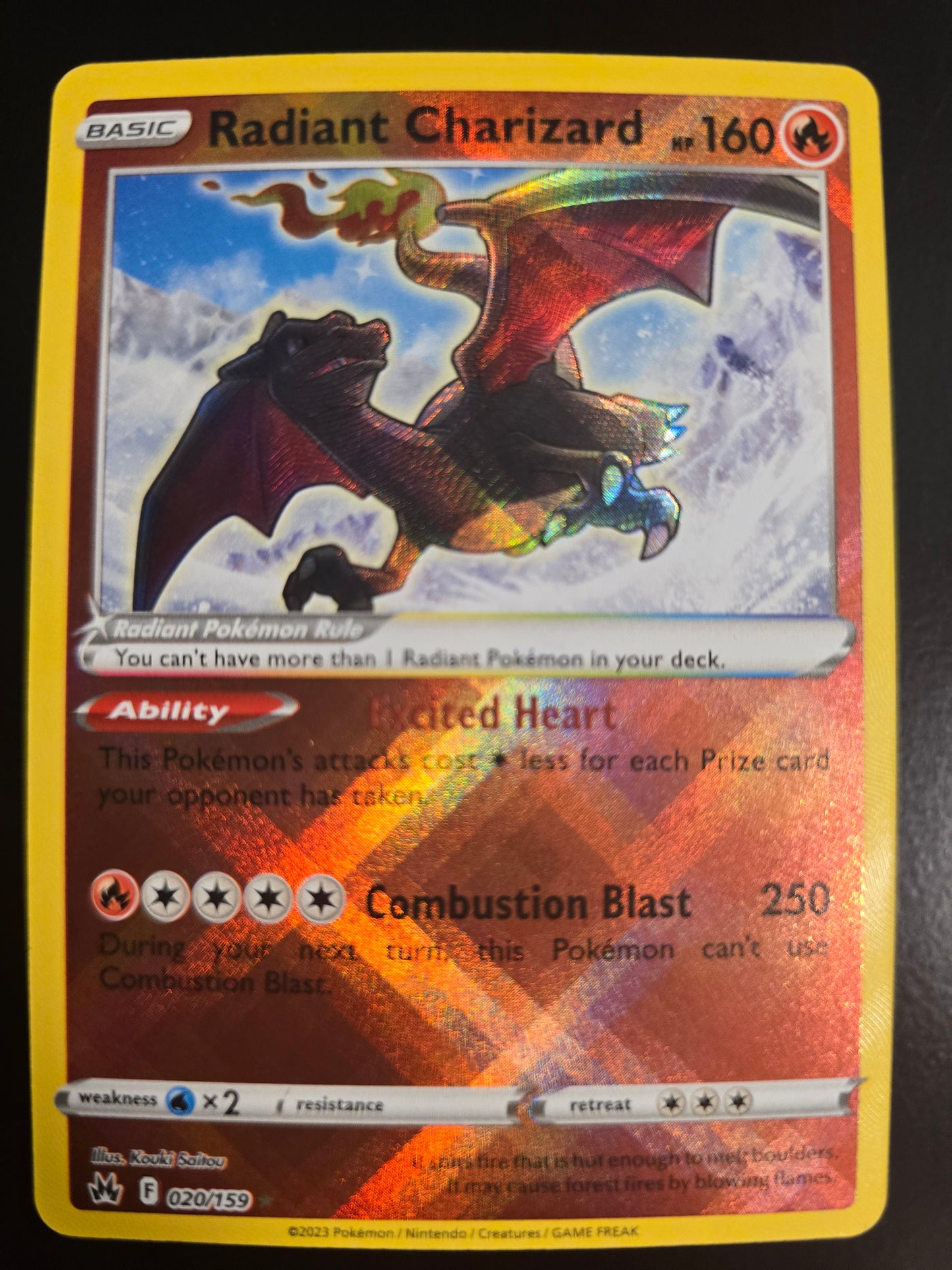 Radiant Charizard 020/159 Crown Zenith Holofoil NM