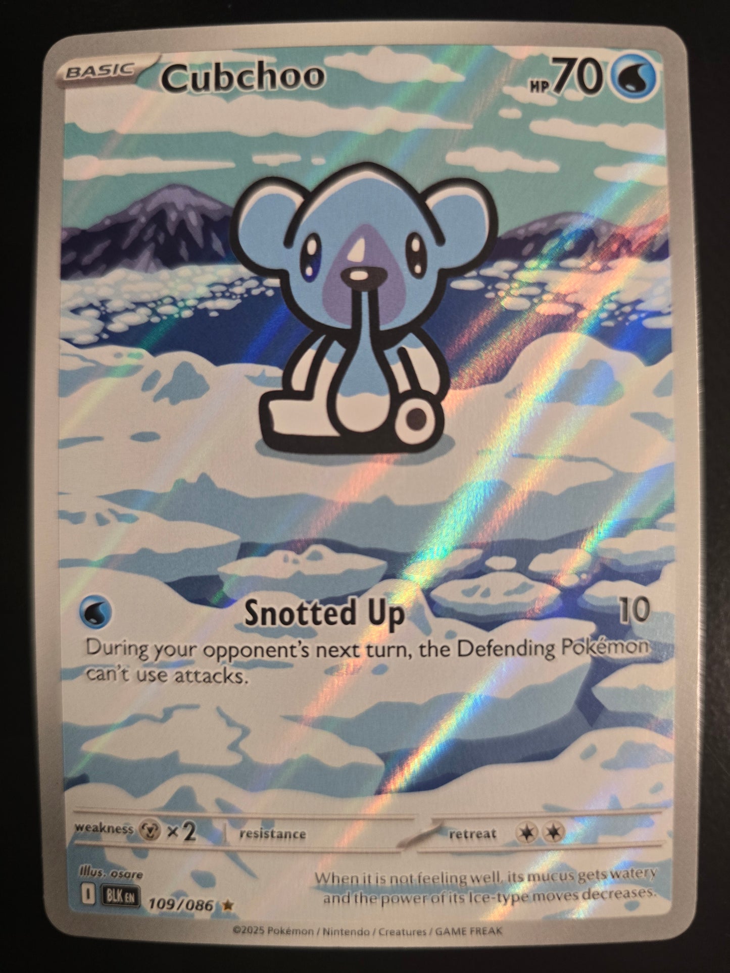 Cubchoo 109/086 Black Bolt Holofoil NM
