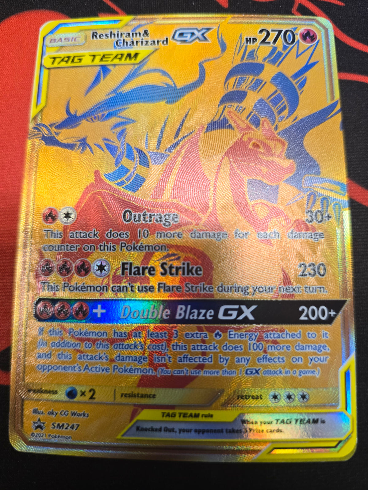 Reshiram & Charizard GX SM247 Holofoil NM