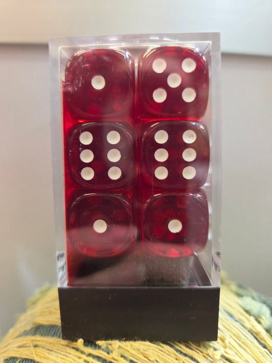 Chessex Dice Red/White set of 12 16mm D6