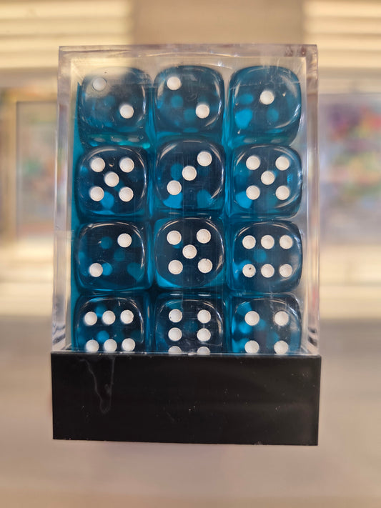 Chessex mini Dice Teal/White set of 36 12mm D6