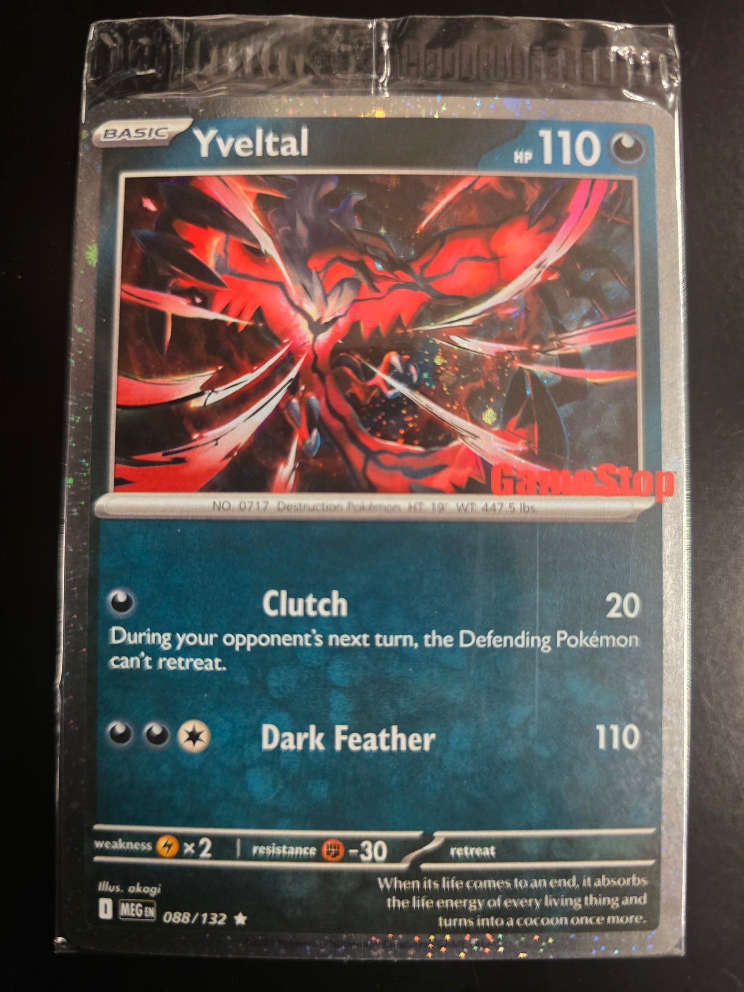 Yveltal (Gamestop) 088/132 Misc. Cards & Products  Holofoil Sealed