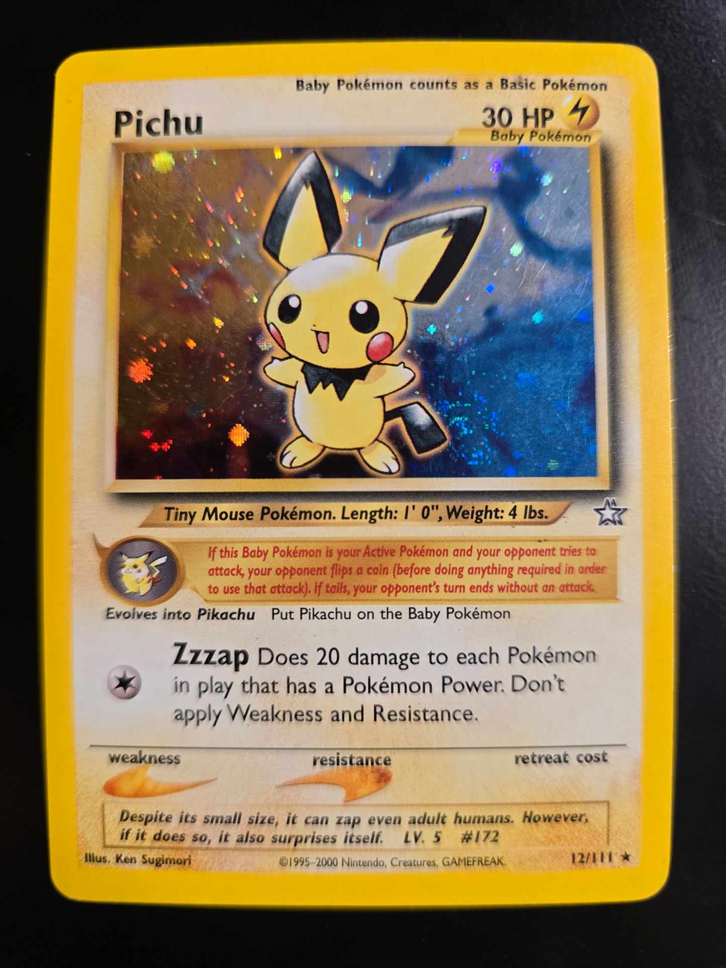 Pichu 12/111 Neo Genesis Unlimited Holofoil LP