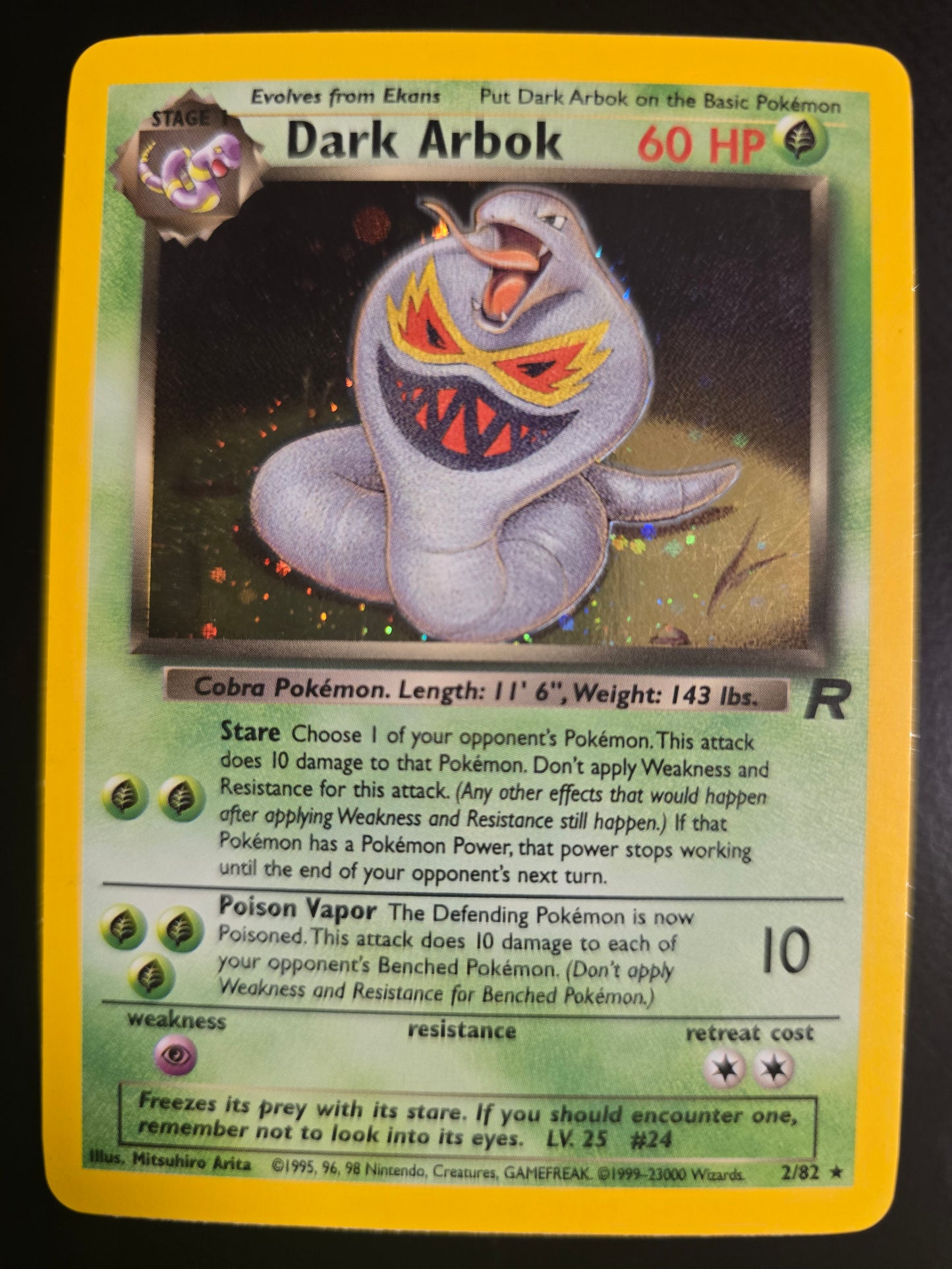 Dark Arbok 2/82 Team Rocket Unlimited Holofoil NM