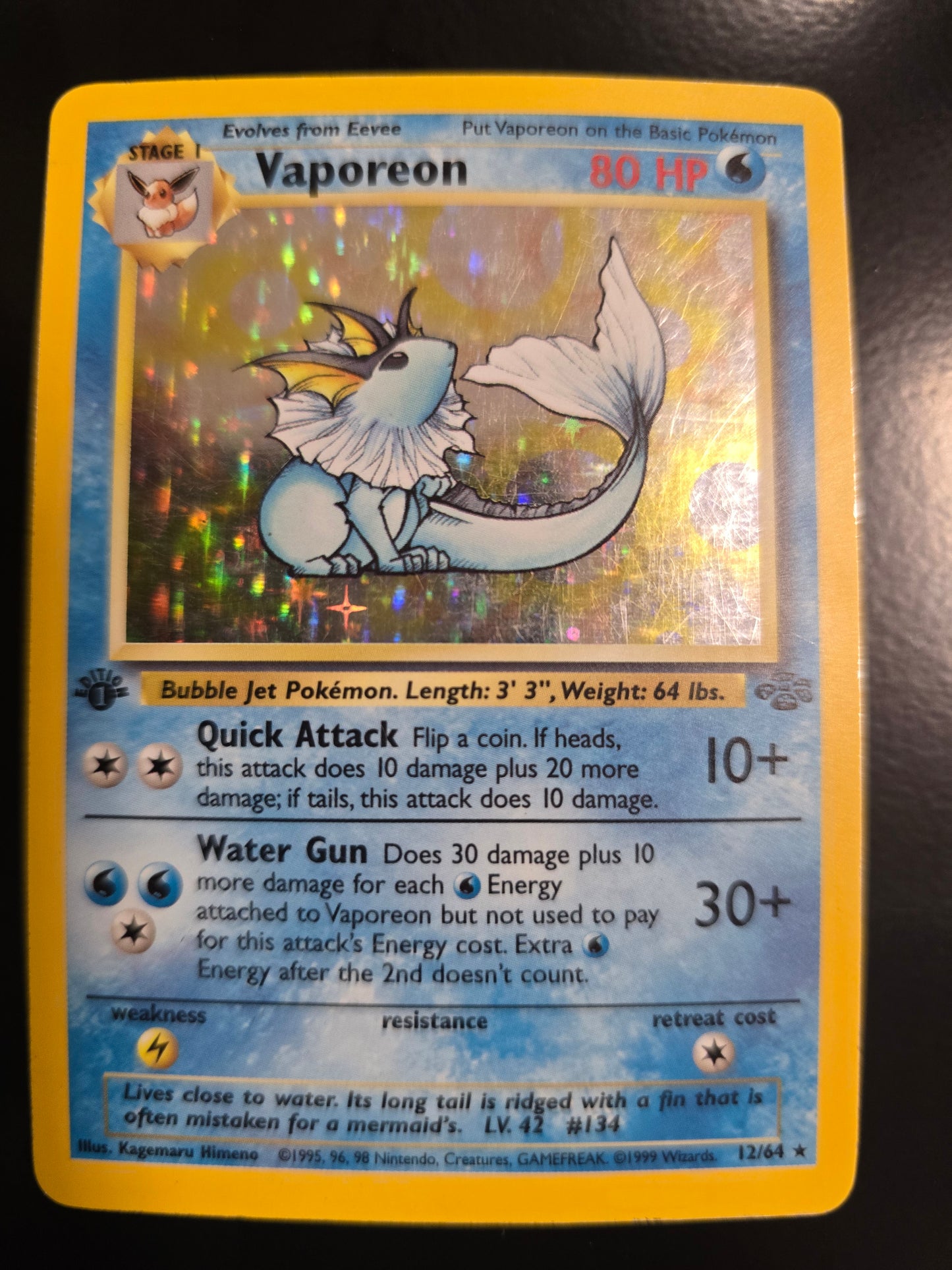 Vaporeon 12/64 Jungle Holofoil LP