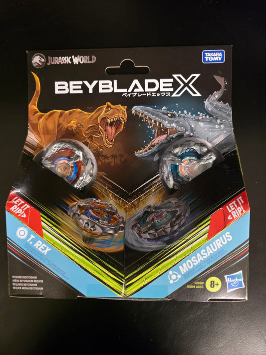 Beyblade X Jurassic World T. Rex & Mosasaurus