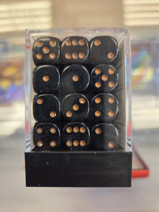 Chessex Dice Black/Gold set of 36 12mm D6