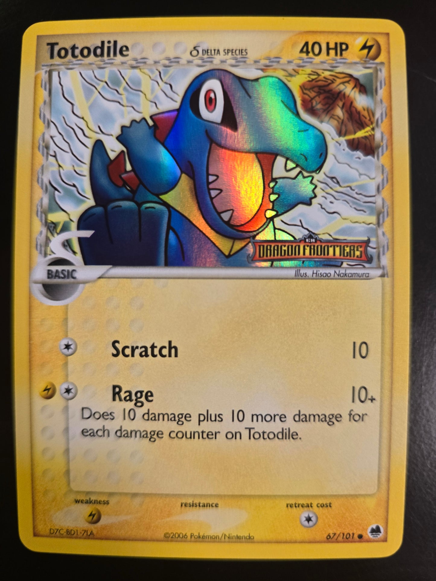 Totodile (Delta Species) 67/101 Dragon Frontiers Reverse Holofoil NM