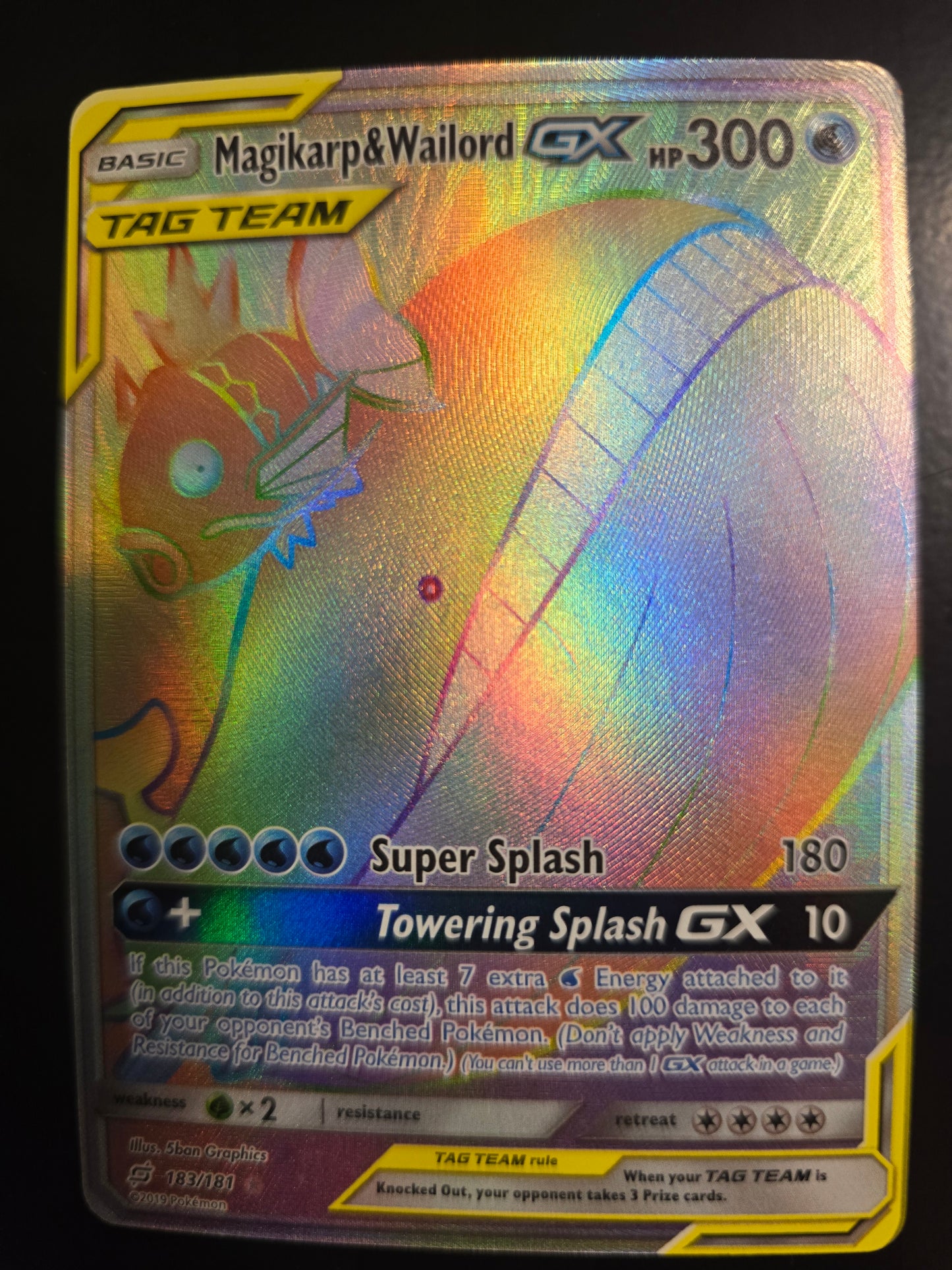 Magikarp & Wailord GX (Secret) 183/181 Team Up Holofoil NM
