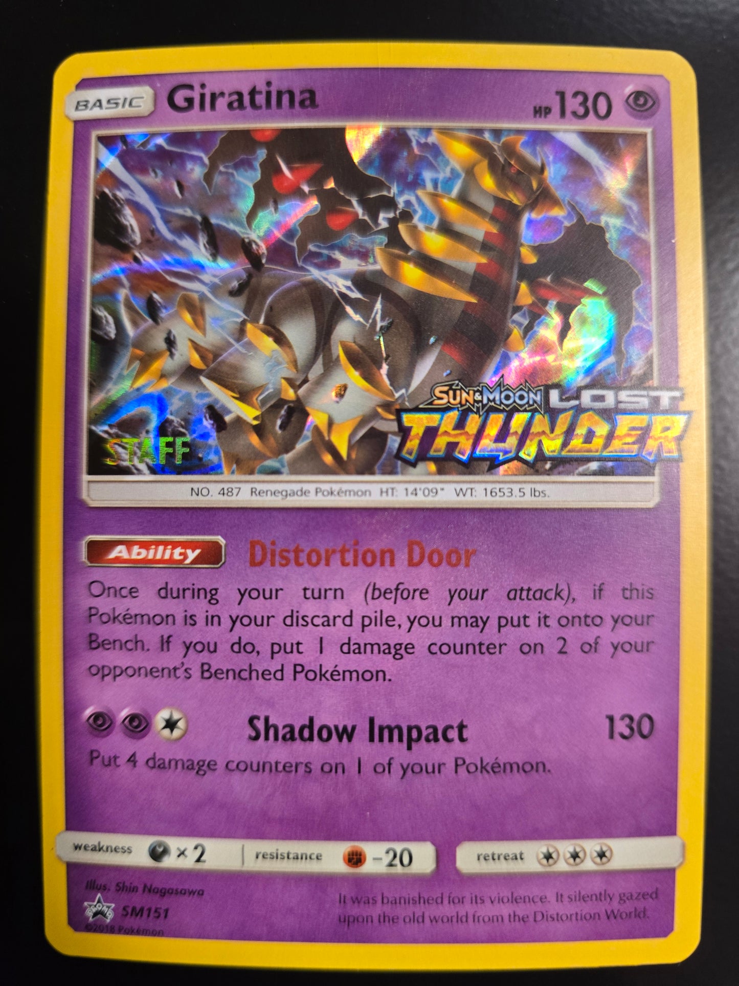 Giratina (PreRelease) [Staff] SM151 SM Promos Holofoil LP