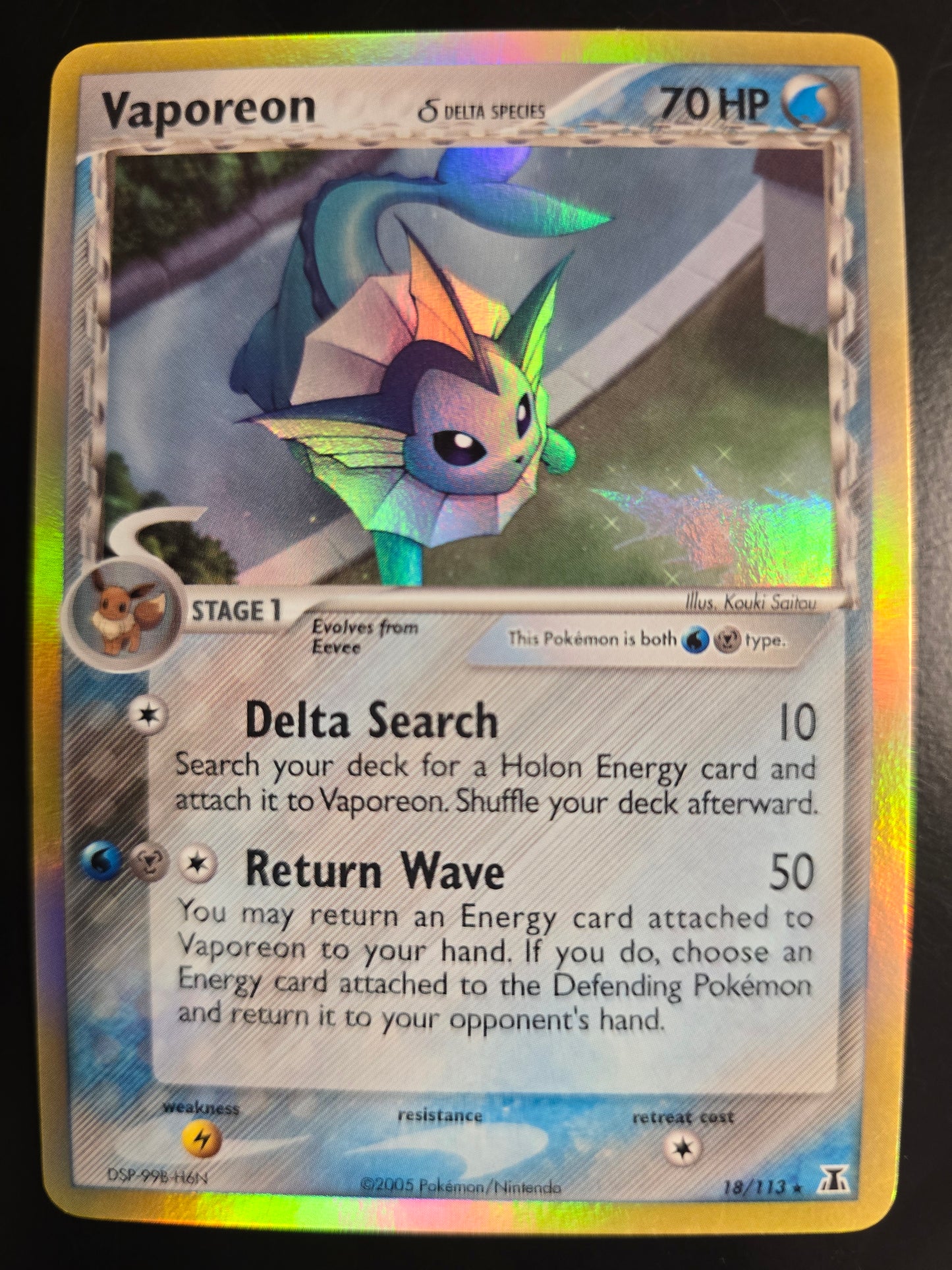 Vaporeon 18/113 Delta Species Reverse Holofoil NM