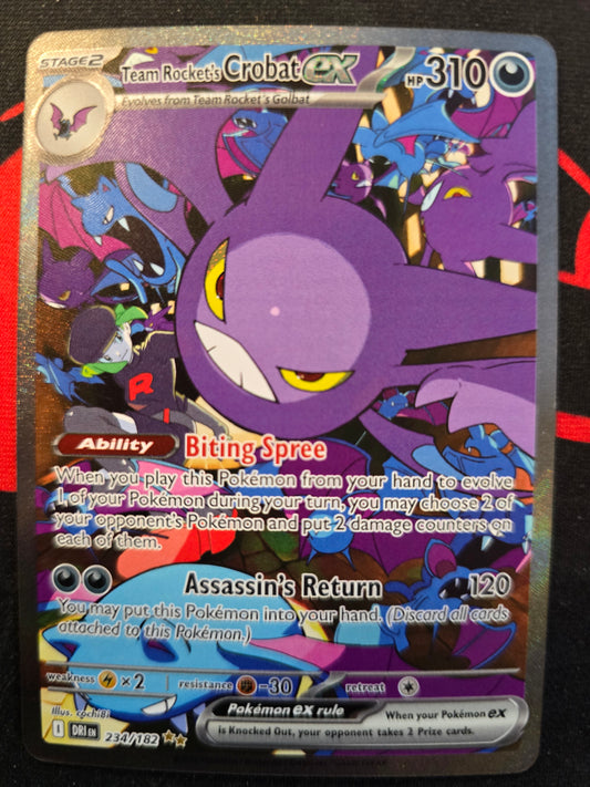 Team Rocket's Crobat Ex 234/182 DR Holofoil NM