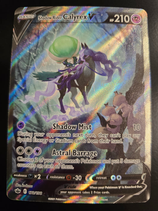 Shadow Rider Calyrex V (Alternate Full Art) 172/198 Chilling Reign Holofoil NM