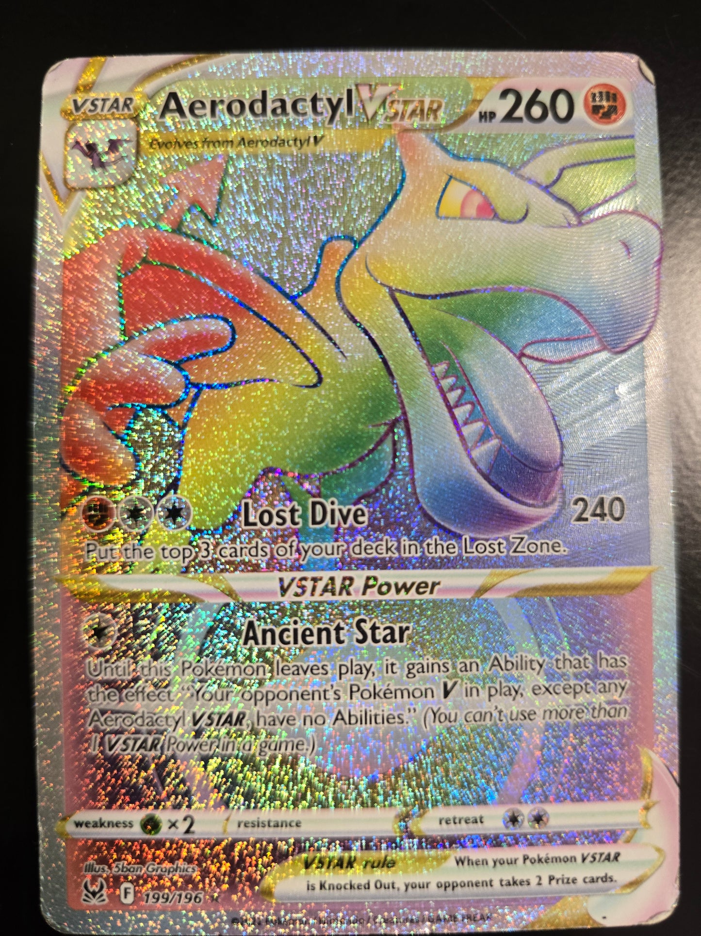 Aerodactyl VSTAR (Secret) 199/196 Lost Origin Holofoil MP