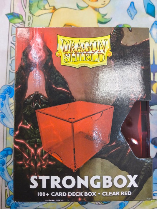 Dragon Shield Strongbox 100+ Card Deck Box. Clear Red