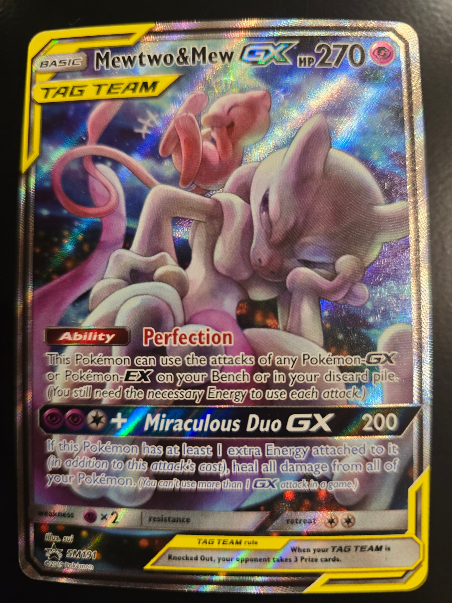 Mewtwo & Mew GX SM191 SM Promos Holofoil NM