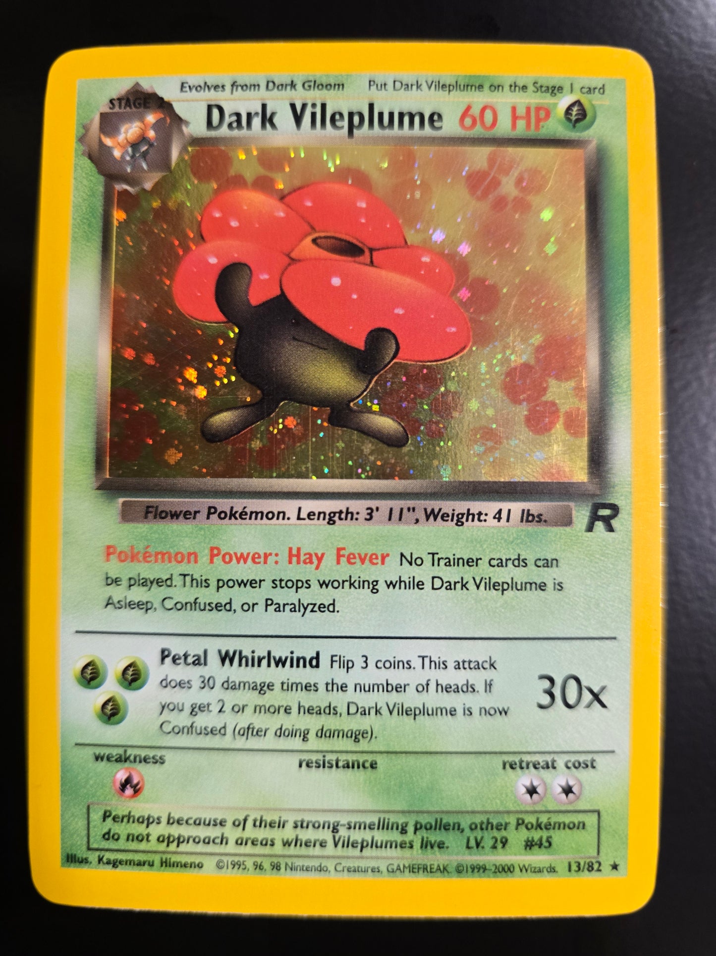 Dark Vileplume 13/82 Team Rocket Unlimited Holofoil NM