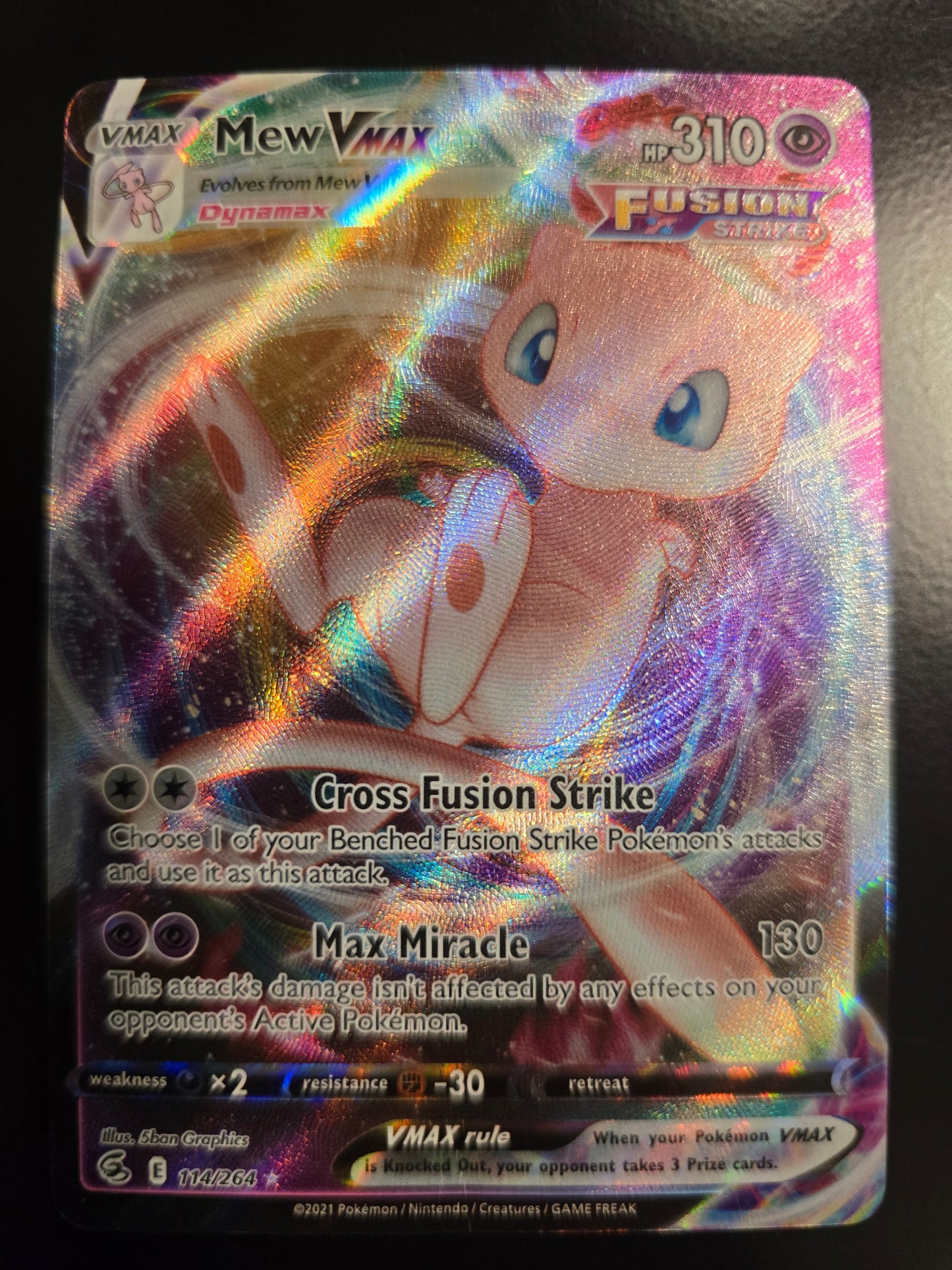 Mew VMAX 114/264 Fusion Strike Holofoil NM