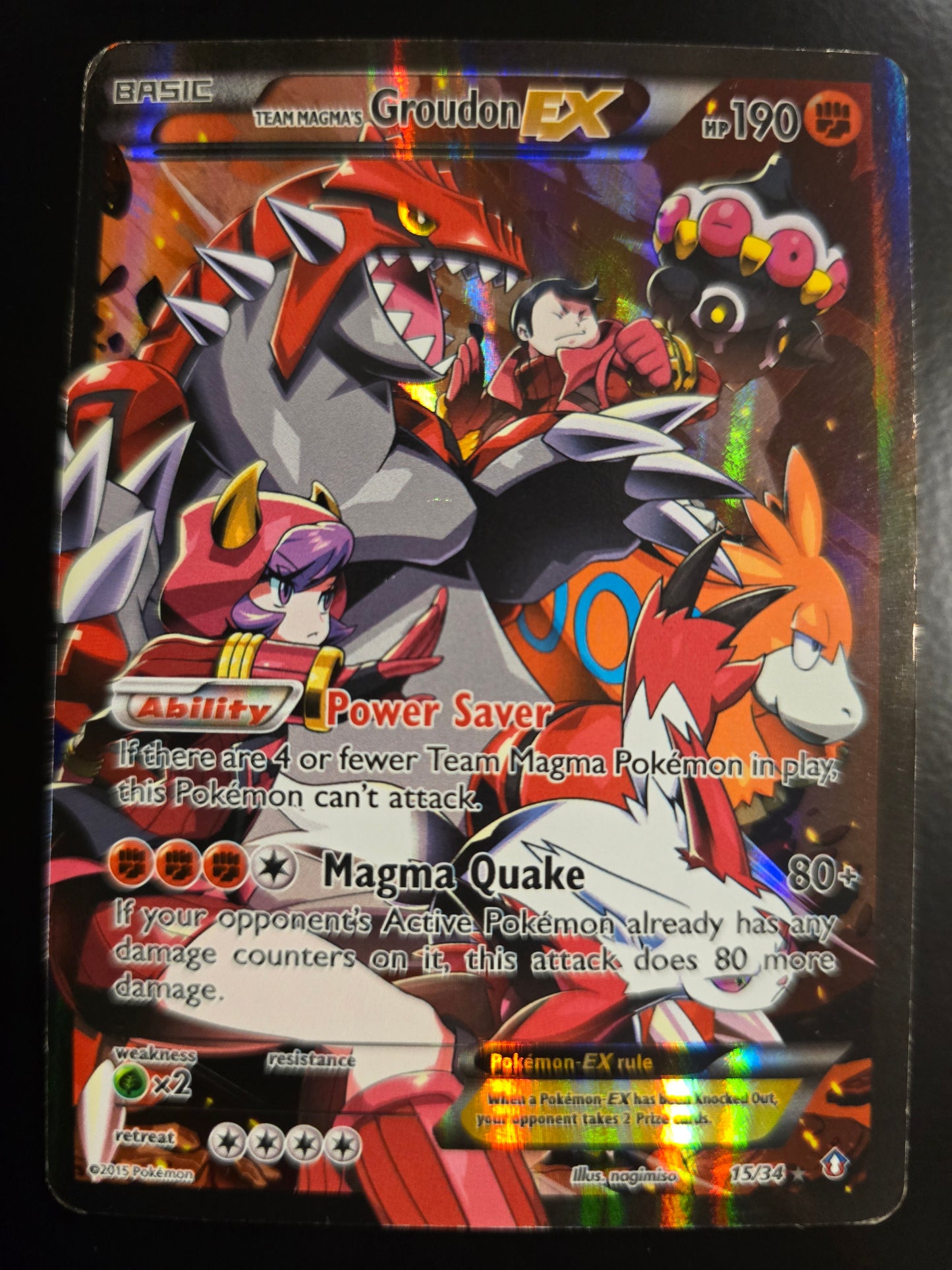 Team Magma's Groudon Ex 15/34 Double Crisis Holofoil LP