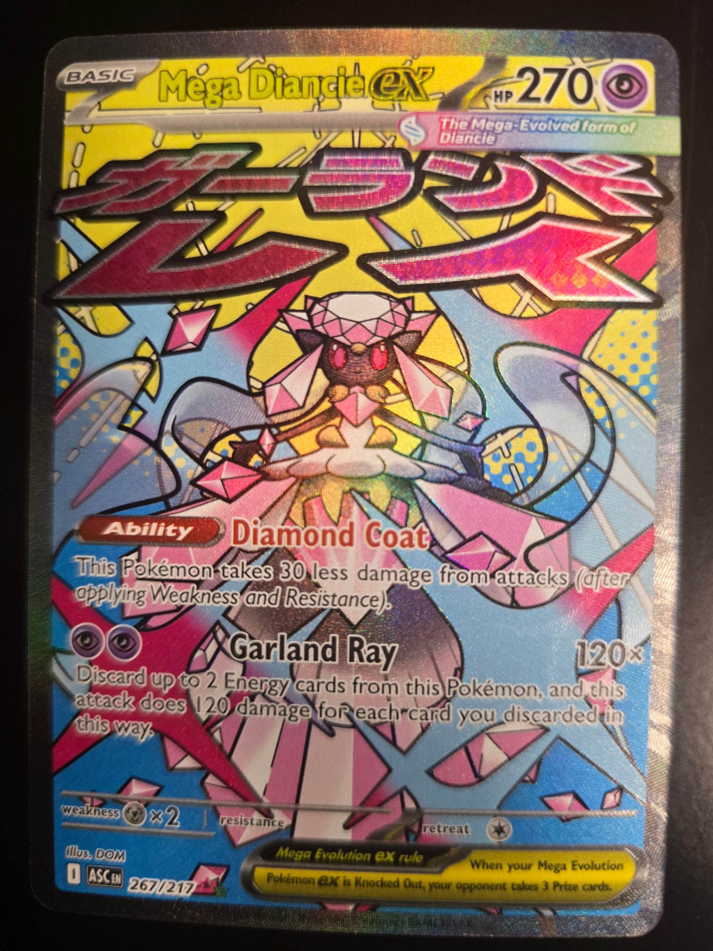 Mega Diancie Ex 267/217 Ascended Heroes Holofoil NM