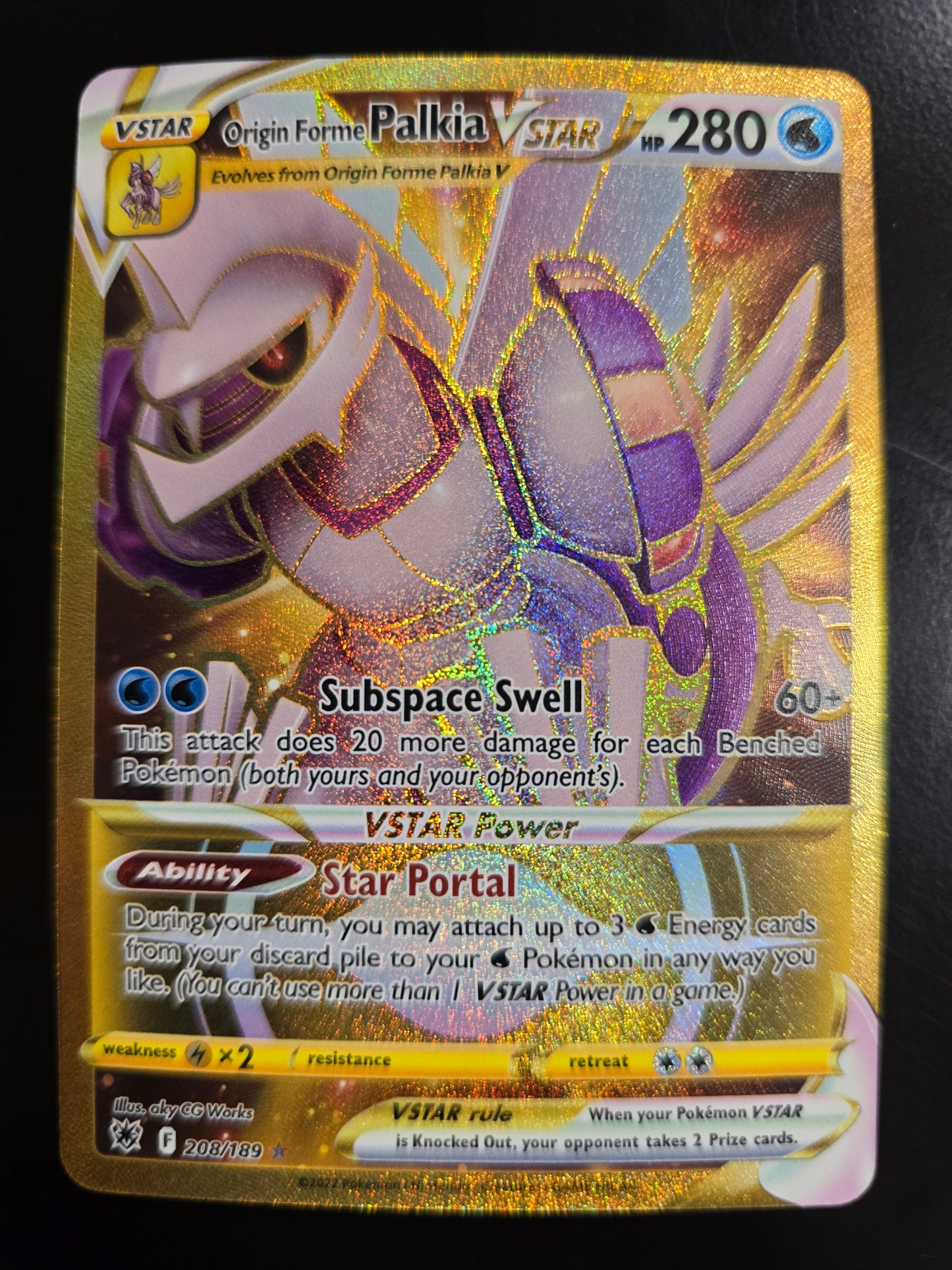 Origin Forme Palkia VSTAR (Secret) 208/189 Astral Radiance Holofoil NM