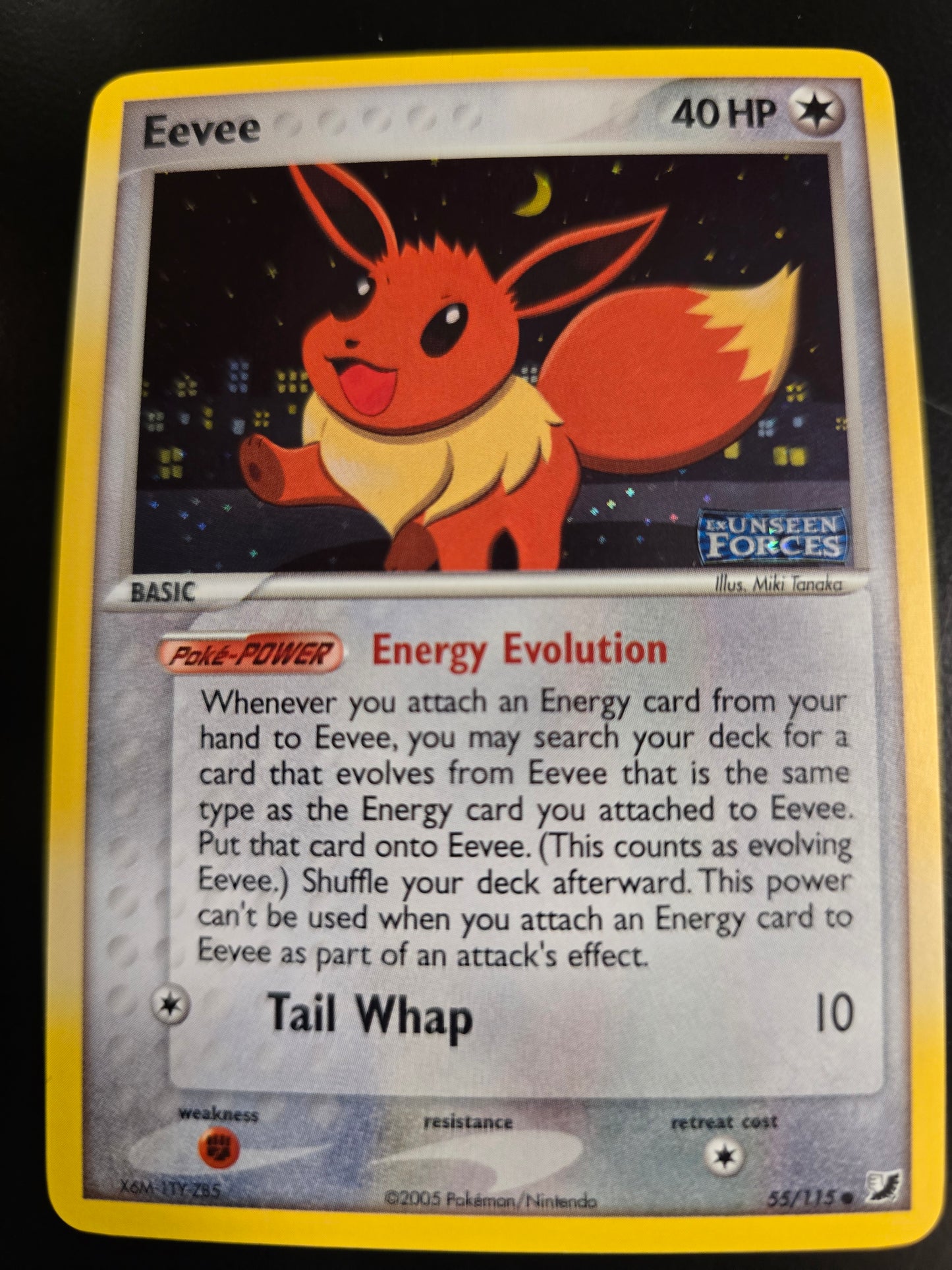Eevee 55/115 Unseen Forces Reverse Holofoil NM