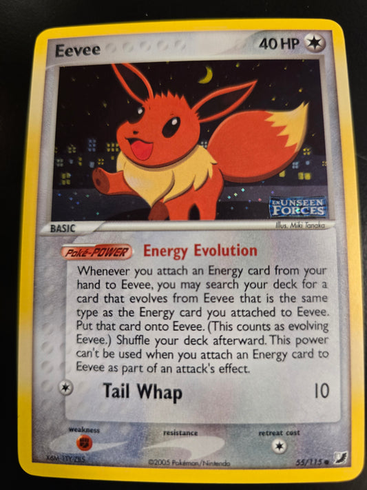 Eevee 55/115 Unseen Forces Reverse Holofoil NM