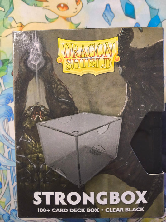 Dragon Shield Strongbox 100+ Card Deck Box. Clear Black