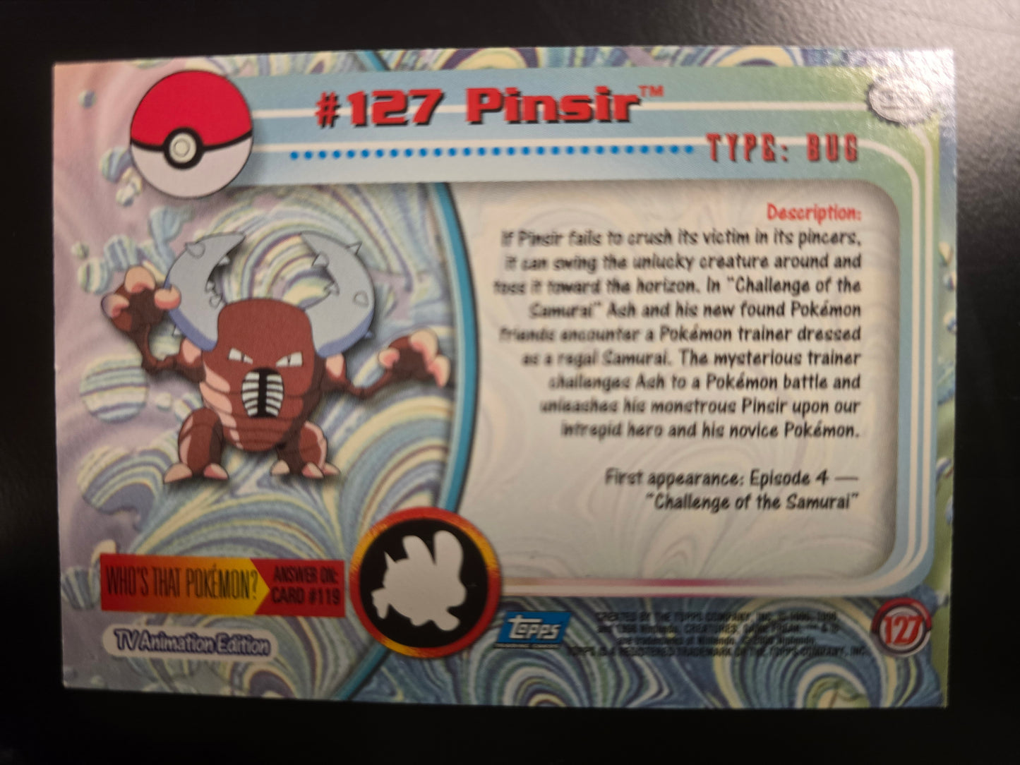 #127 Pinsir Topps Trading Cards