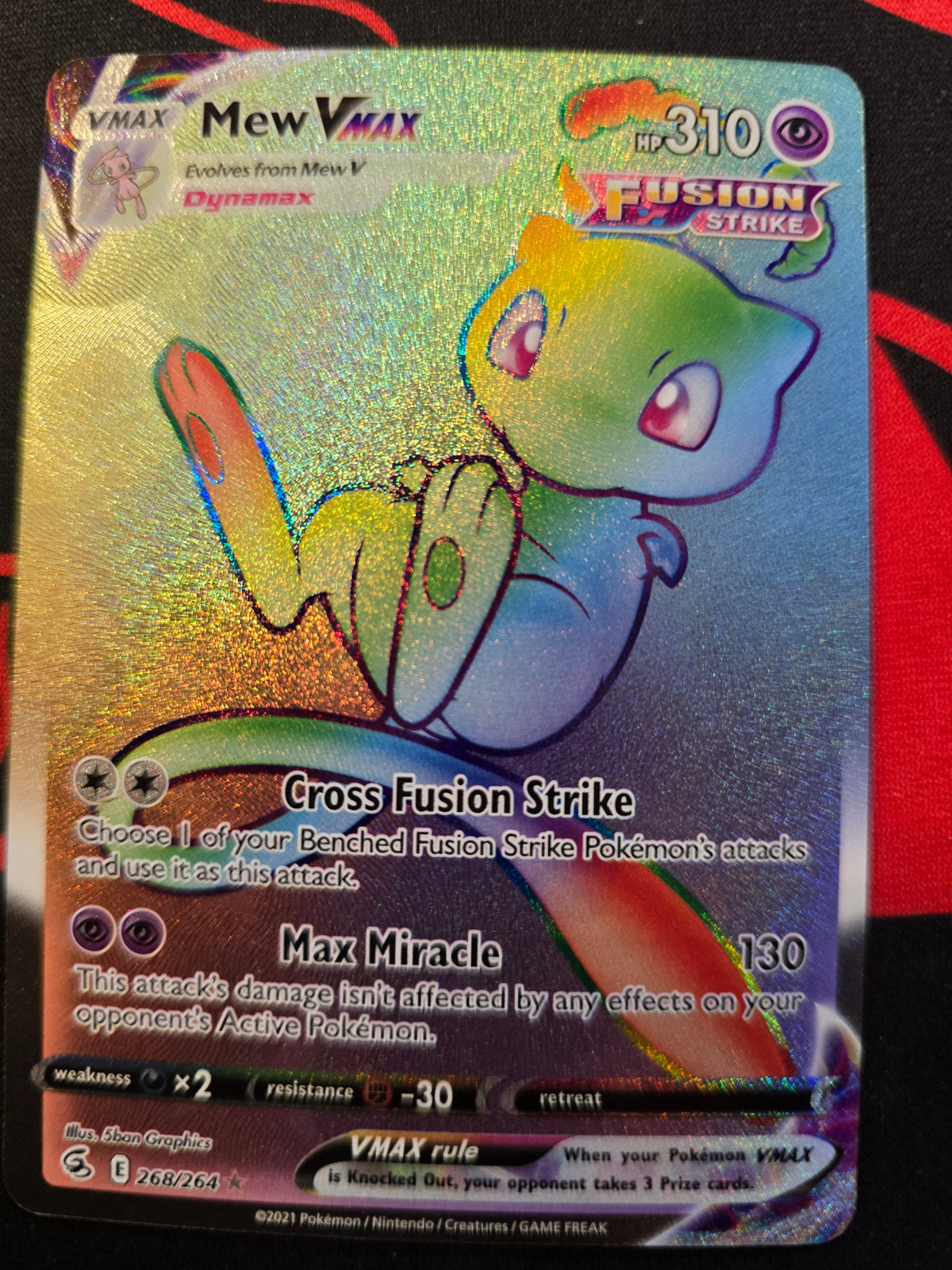Mew VMAX 268/264 Fusion Strike Secret Holofoil NM